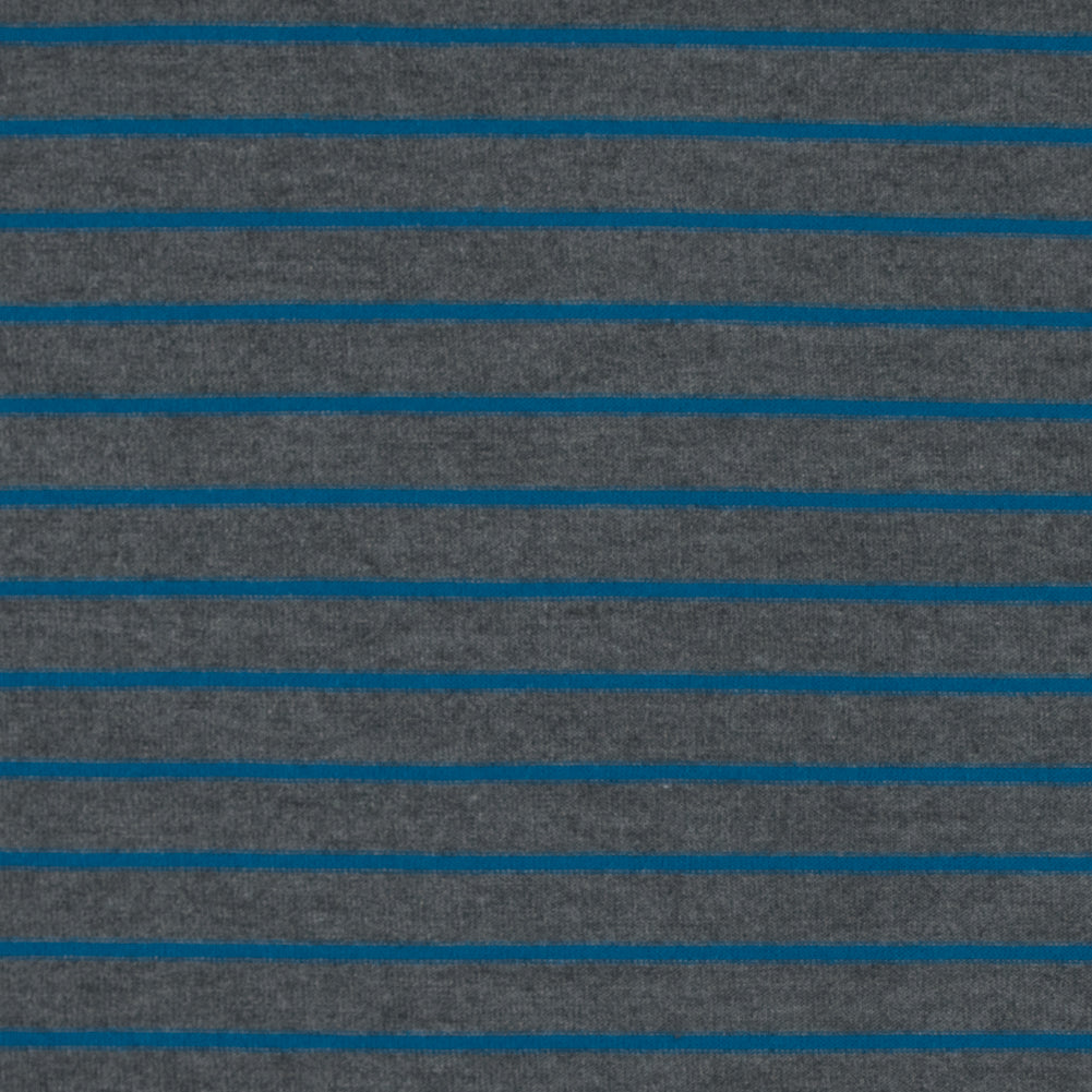 Charcoal and Teal Striped Hacci Baby Knit