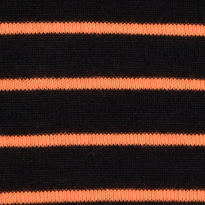 Black and Neon Orange Striped Hacci Baby Knit Full