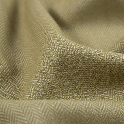Golden Olive and White Herringbone Polyester Suiting - Detail
