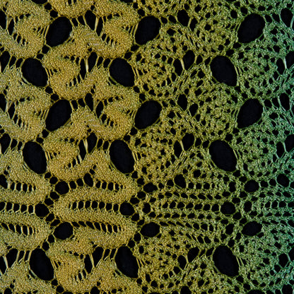 Raschel Lace - Ceramic Blue and Charteuse Ombre Detail