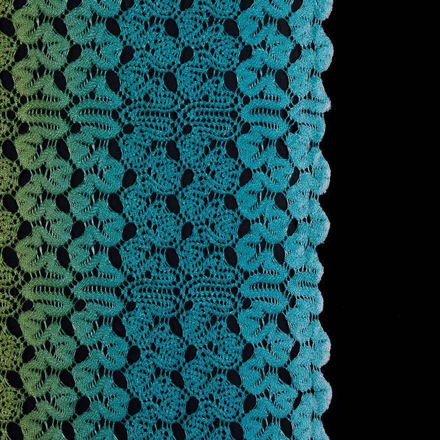 Raschel Lace - Ceramic Blue and Charteuse Ombre