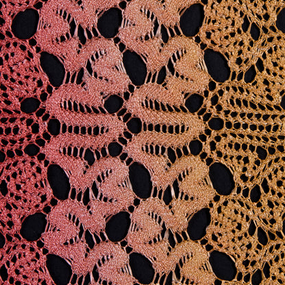 Hot Coral and Pale Marigold Ombre Raschel Lace - Detail