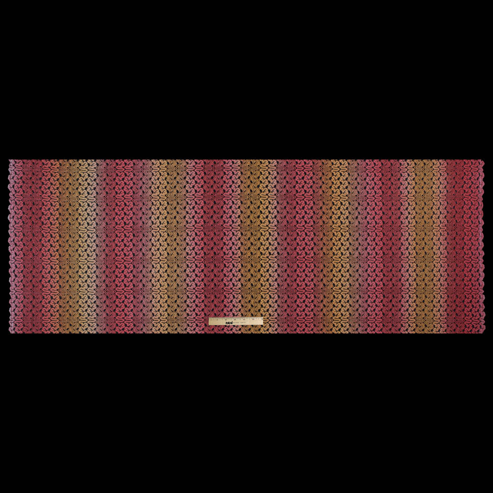 Hot Coral and Pale Marigold Ombre Raschel Lace - Full