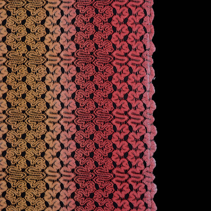 Hot Coral and Pale Marigold Ombre Raschel Lace