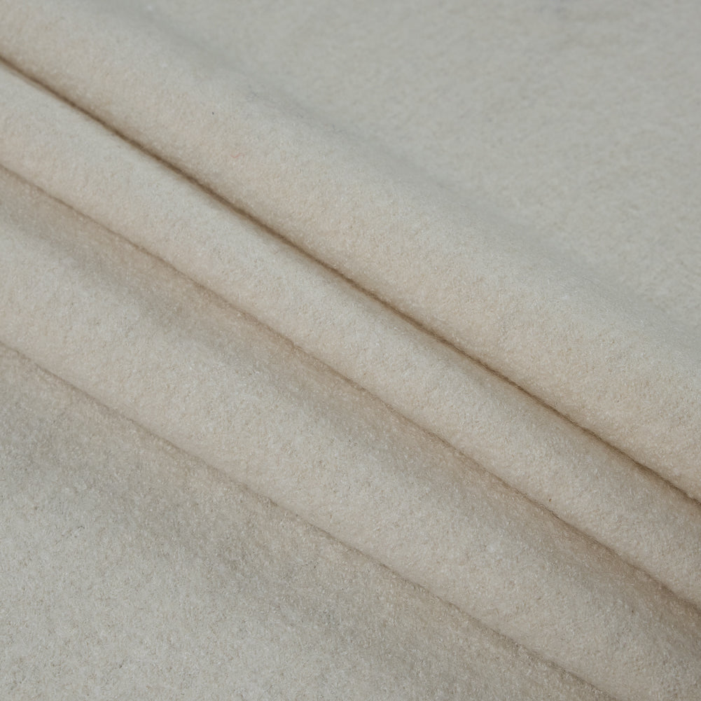 Antique White Solid Boiled Wool - Detail