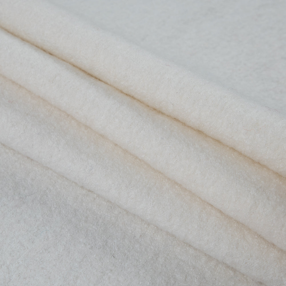Whisper White Solid Boiled Wool - Detail