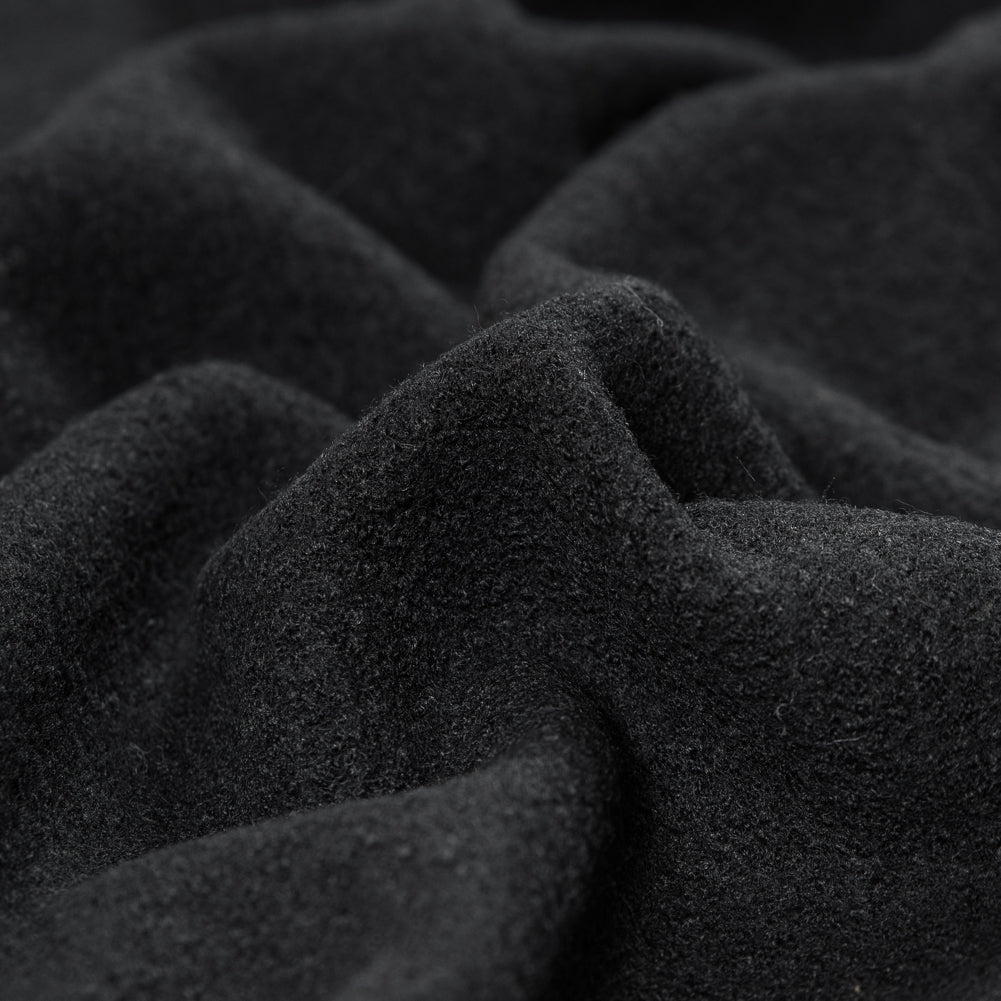 Boiled Wool Coating Fabric - Black - Ketil Collection Full