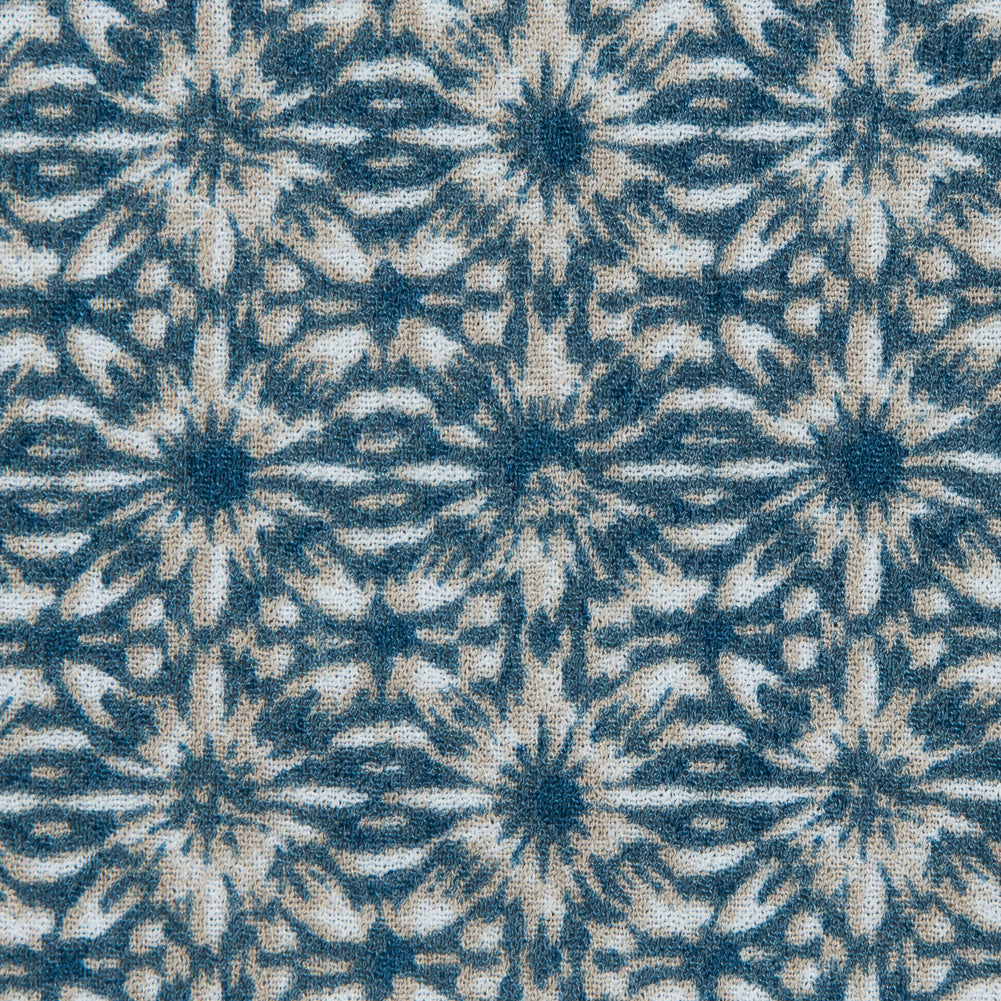Blue Coral and Oxford Tan Diamond Printed Polyester Crepe Detail