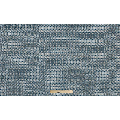 Blue Coral and Oxford Tan Diamond Printed Polyester Crepe Full