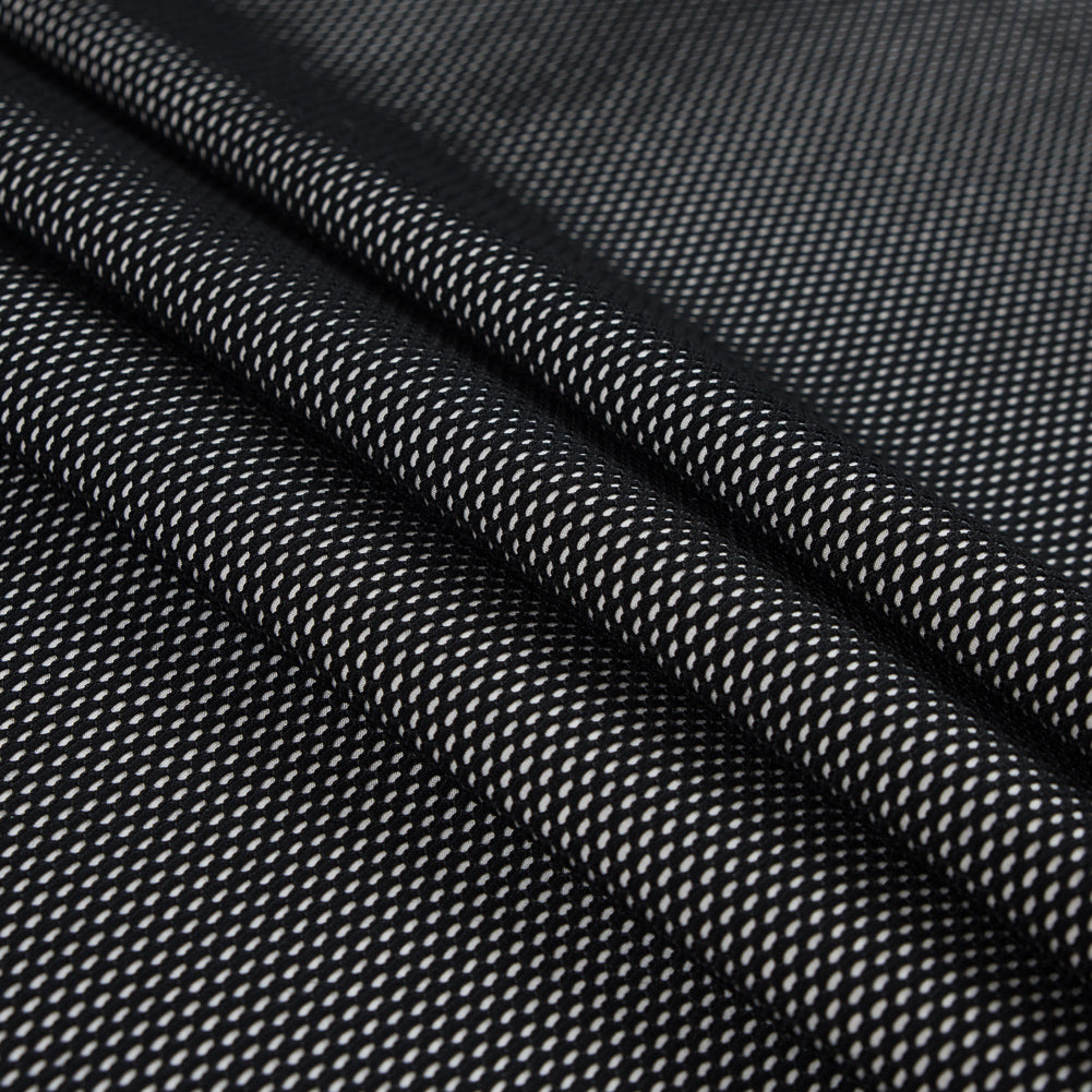 Italian Black Netting Fused to a Birch Jersey - Folded