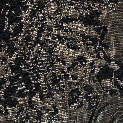 Metallic Nude and Black Abstract Brocade - Full