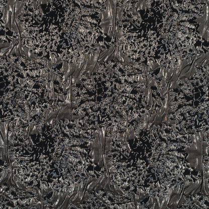 Metallic Nude and Black Abstract Brocade