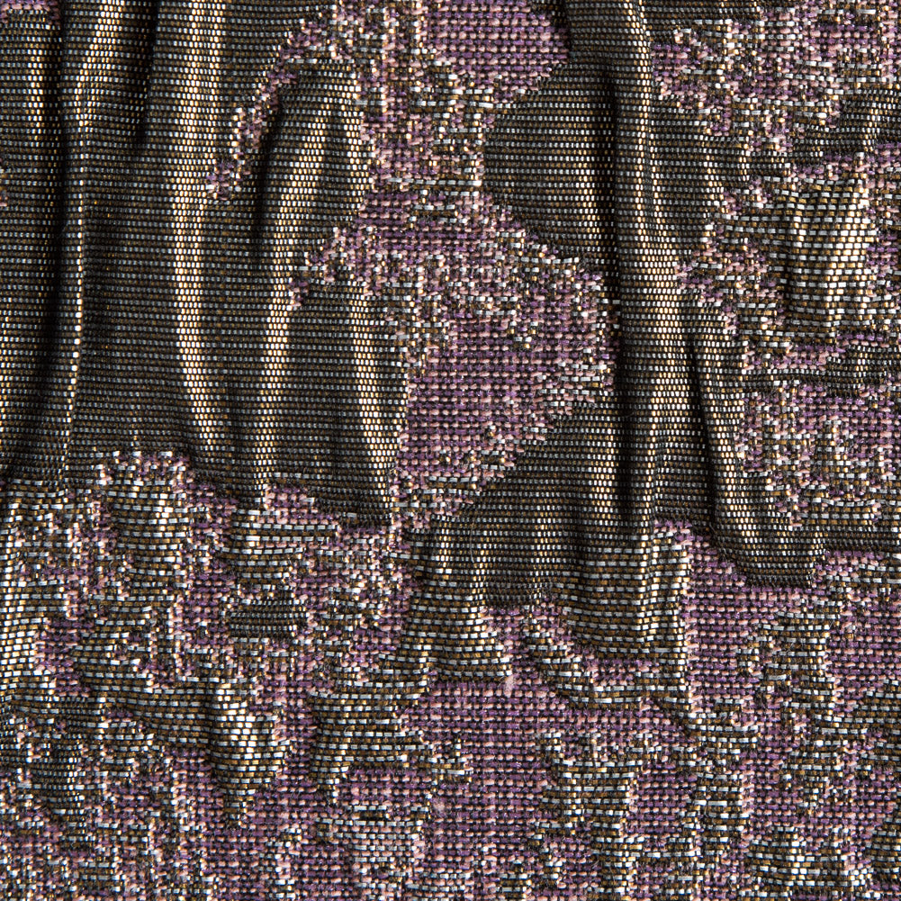 Metallic Pink, Nude and Black Abstract Brocade - Full