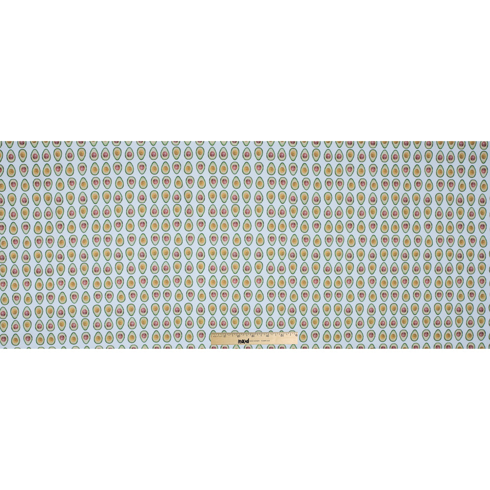 Avocados Digitally Printed on a Stretch Neoprene/Scuba Knit Folded