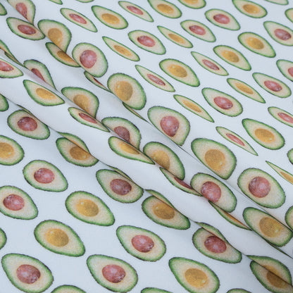 Avocados Digitally Printed on a Stretch Neoprene/Scuba Knit Detail