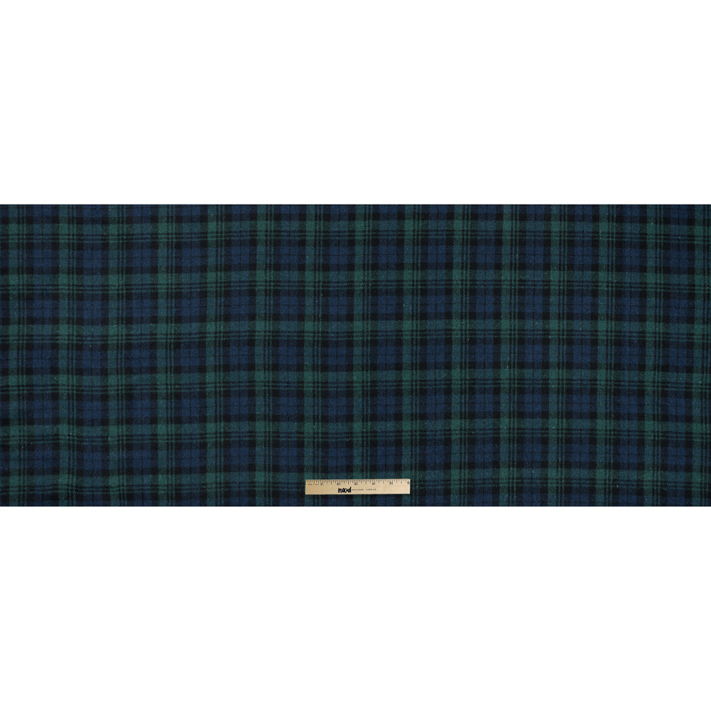 Italian Black Watch Plaid Wool Twill Full
