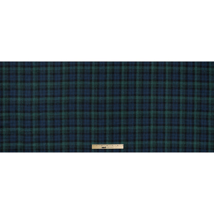 Italian Black Watch Plaid Wool Twill Full