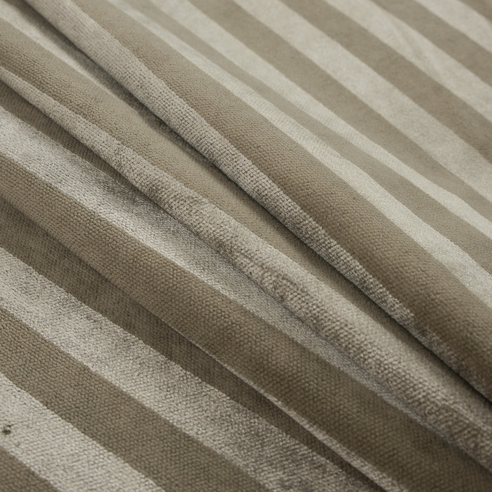 Golden Beige Awning Striped Cotton Upholstery Velveteen Folded