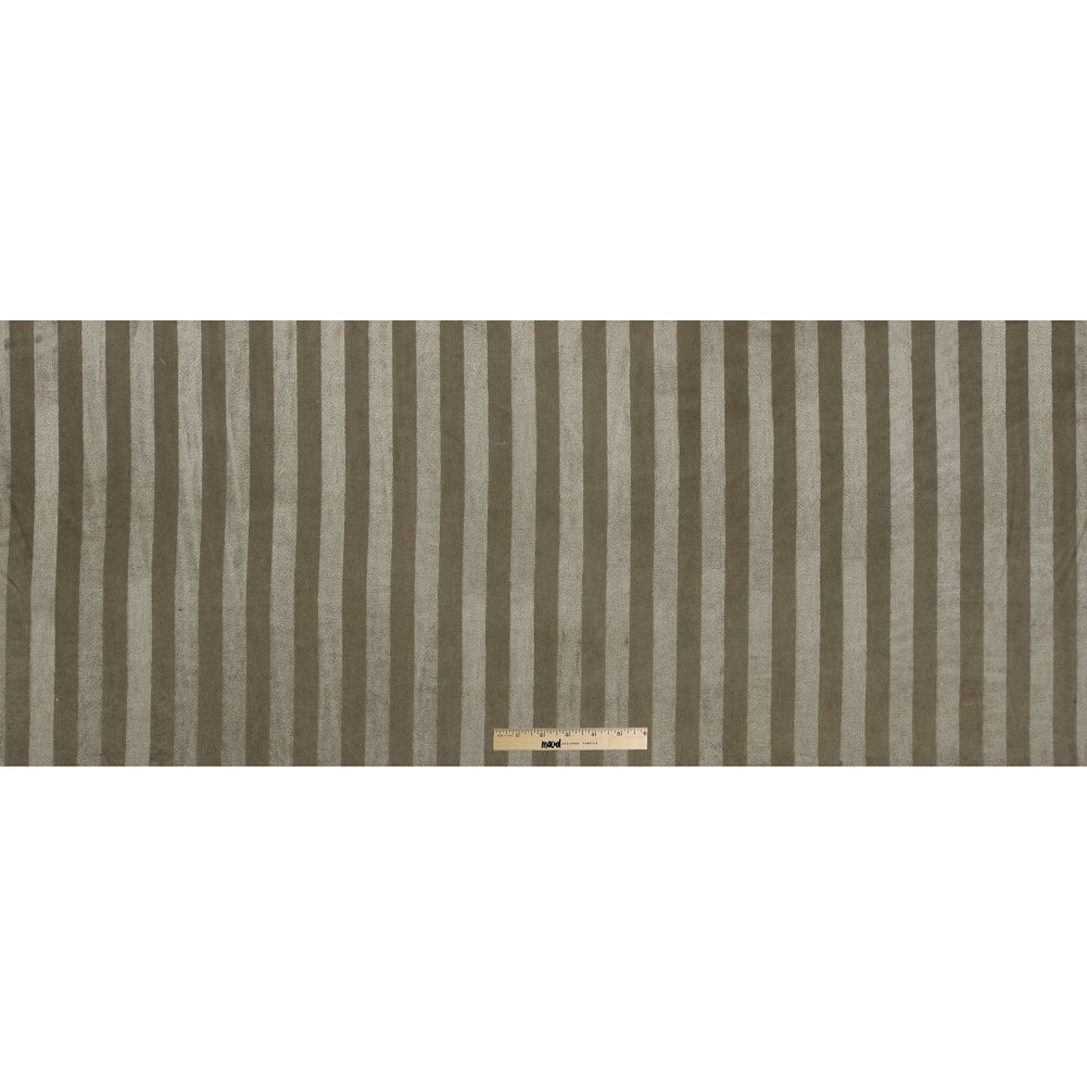 Golden Beige Awning Striped Cotton Upholstery Velveteen Full