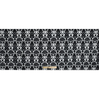 Black Floral Cotton and Polyester Lace - Full