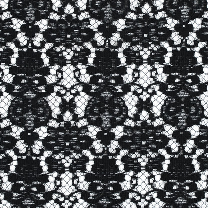 Black Floral Cotton and Polyester Lace