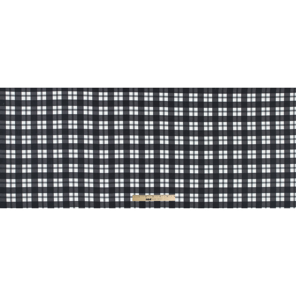 Ralph Lauren Black and White Tartan Plaid Rayon and Silk Twill - Full