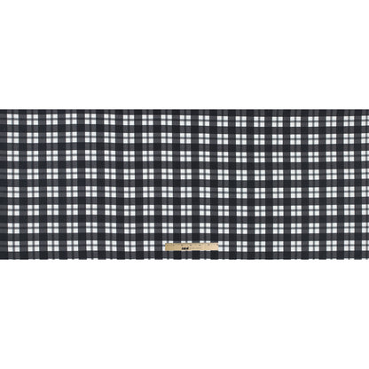 Ralph Lauren Black and White Tartan Plaid Rayon and Silk Twill - Full