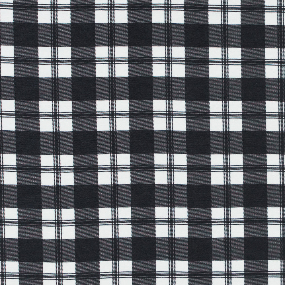 Ralph Lauren Black and White Tartan Plaid Rayon and Silk Twill