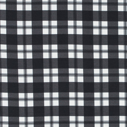 Ralph Lauren Black and White Tartan Plaid Rayon and Silk Twill