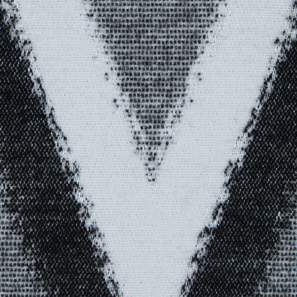 Italian Black, Gray and White Zig Zag Brushed Woven - Detail