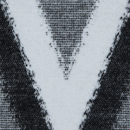 Italian Black, Gray and White Zig Zag Brushed Woven - Detail