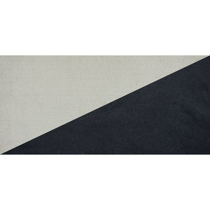 White Faux Shearling with Black Felted Wool Backing - Full