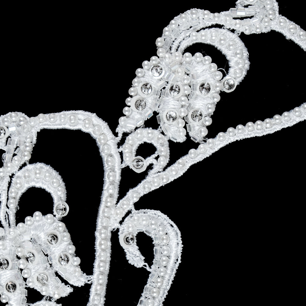 Ivory Beaded & Sequined Applique - 7.5" Detail