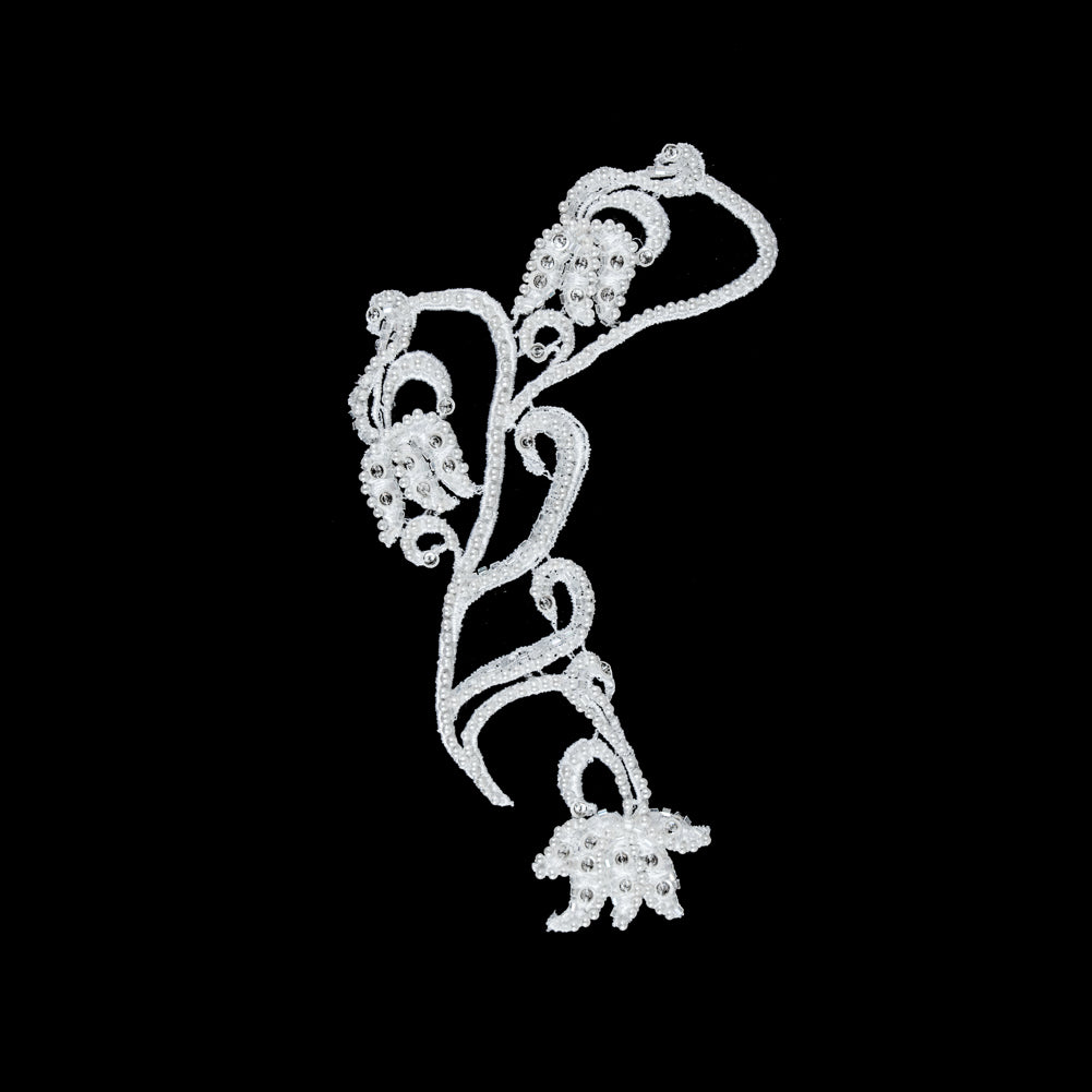 Ivory Beaded & Sequined Applique - 7.5"