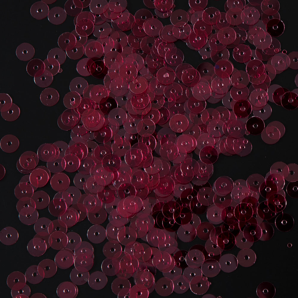 Bag of Ruby Transparent Bright Loose Sequins - 5mm