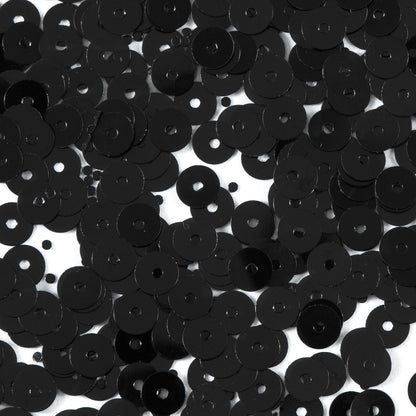 Bag of Black Transparent Bright Loose Sequins - 5mm - Detail