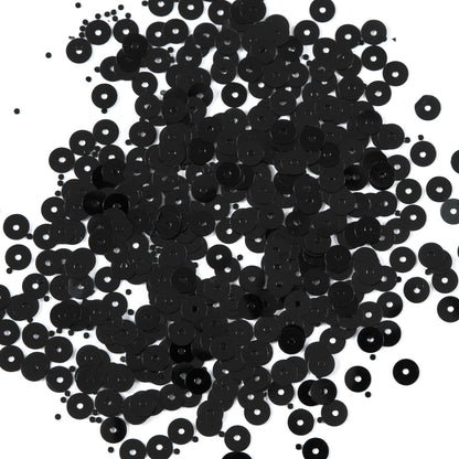Bag of Black Transparent Bright Loose Sequins - 5mm