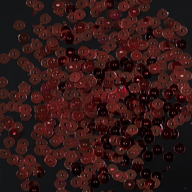 Bag of Red Transparent Bright Loose Sequins - 5mm