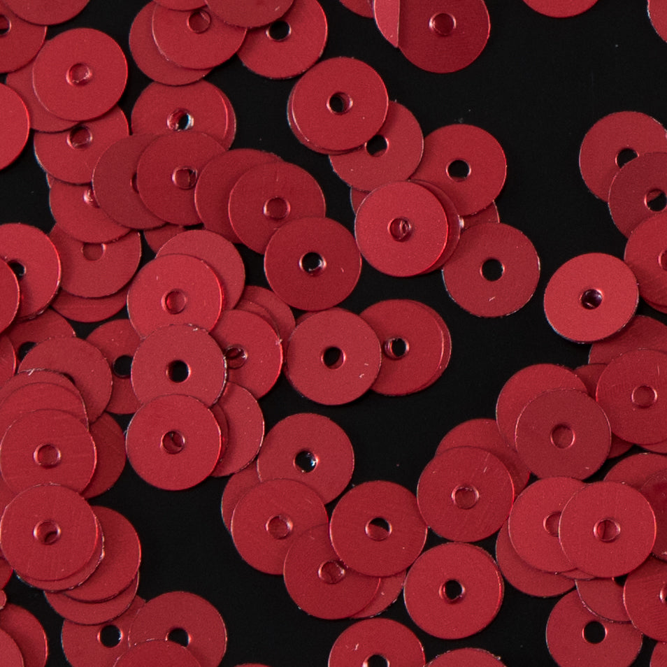 Bag of Red Dull-Bright Loose Sequins - 5mm Detail