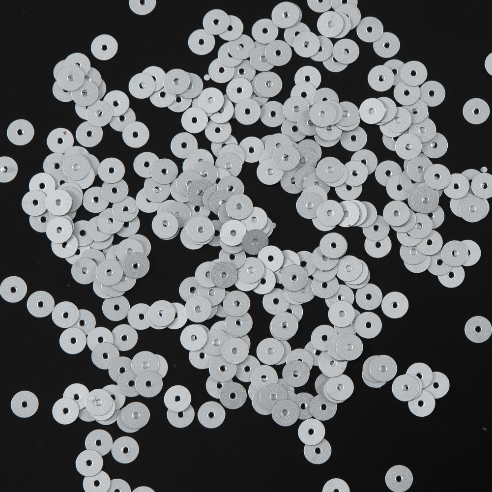 Bag of Silver Dull-Bright Loose Sequins - 5mm