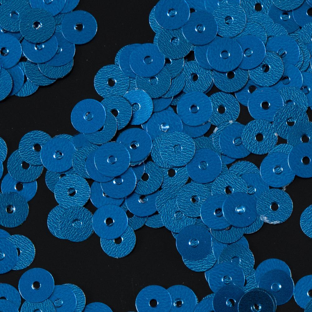 Bag of Blue Dull-Bright Loose Sequins - 5mm - Detail