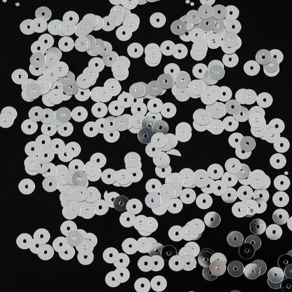 Bag of Silver Color Loose Sequins with Silver Back - 5mm