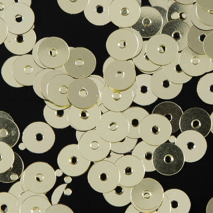 Bag of Old Gold Color Loose Sequins with Silver Back - 5mm Detail