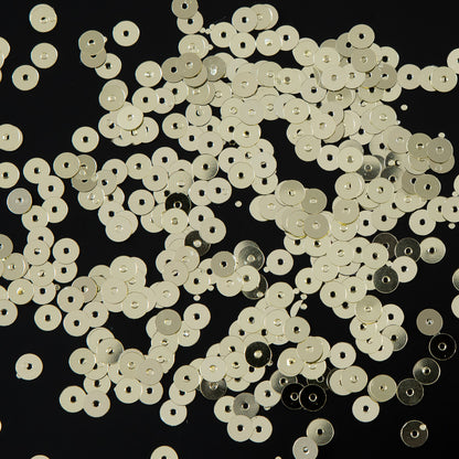 Bag of Old Gold Color Loose Sequins with Silver Back - 5mm