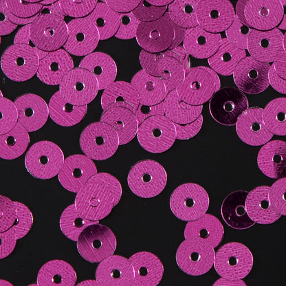 Bag of Fuchsia Color Loose Sequins with Silver Back - 5mm Detail