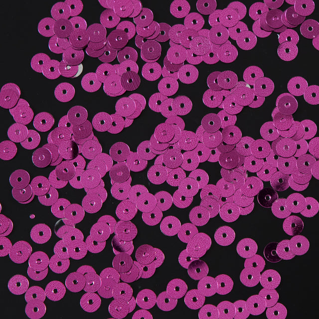 Bag of Fuchsia Color Loose Sequins with Silver Back - 5mm