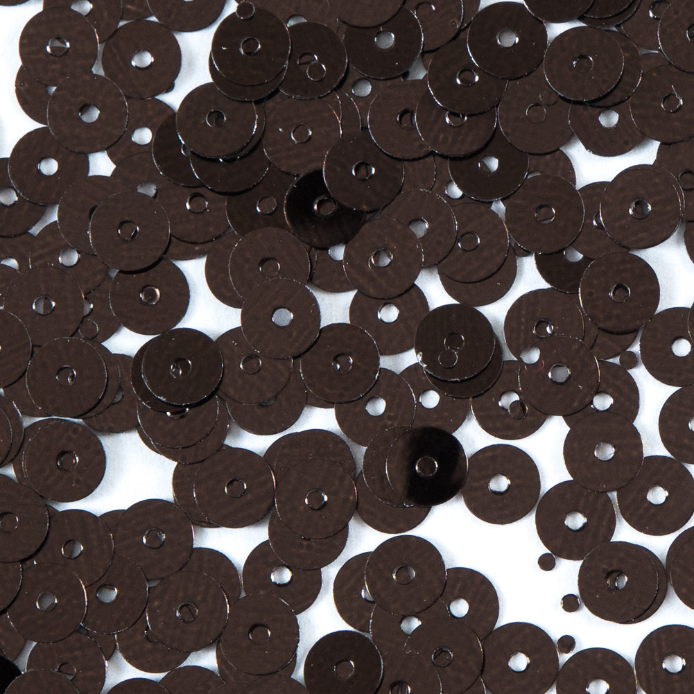 Bag of Brown Color Loose Sequins with Silver Back - 5mm Detail