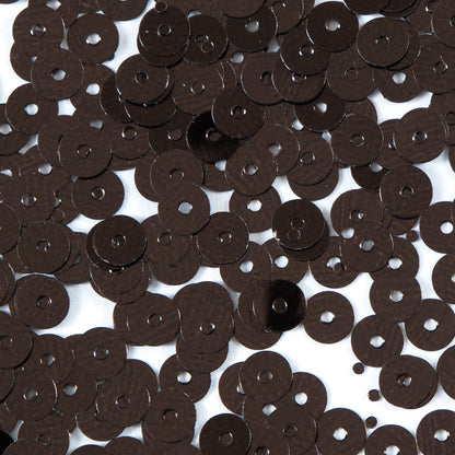 Bag of Brown Color Loose Sequins with Silver Back - 5mm Detail