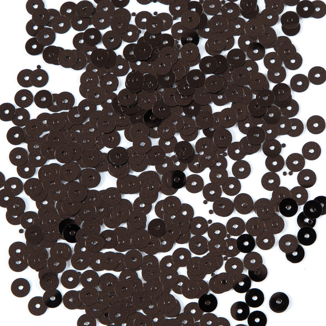 Bag of Brown Color Loose Sequins with Silver Back - 5mm