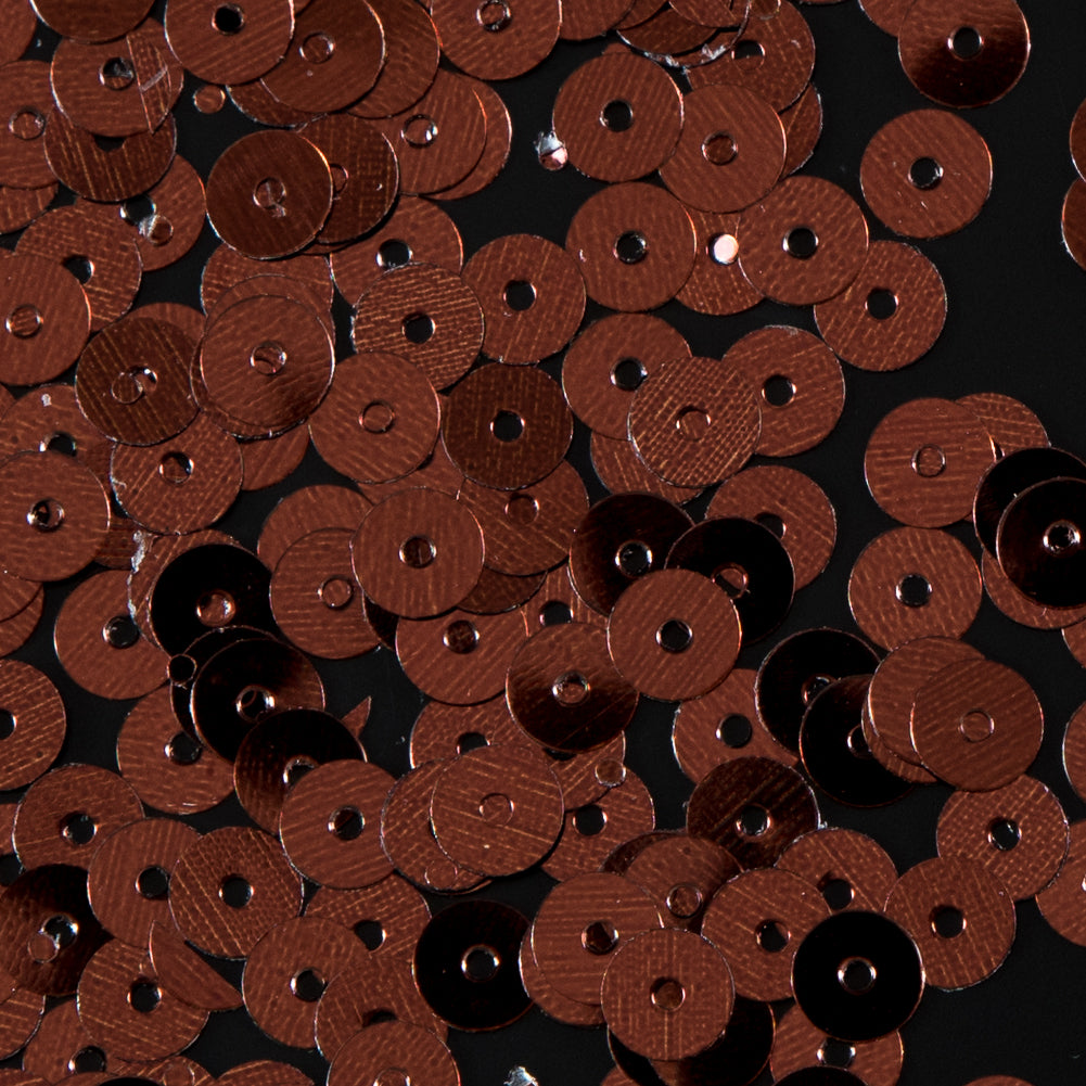 Bag of Rust Color Loose Sequins with Silver Back - 5mm - Detail